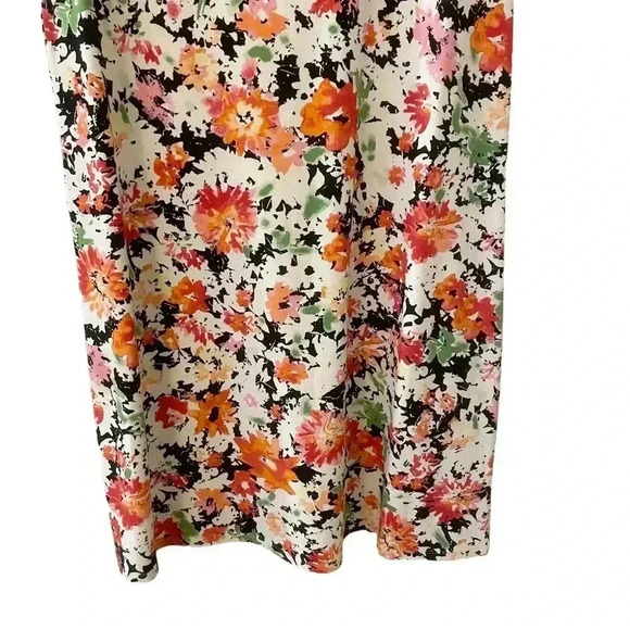 J. Jill Flower T-Shirt Dress Small Wearever Collection Short Sleeve Orange Boho - Picture 6 of 10